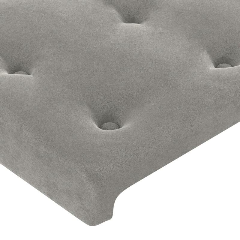 vidaXL világosszürke bársony fejtámla 100x5x78/88 cm
