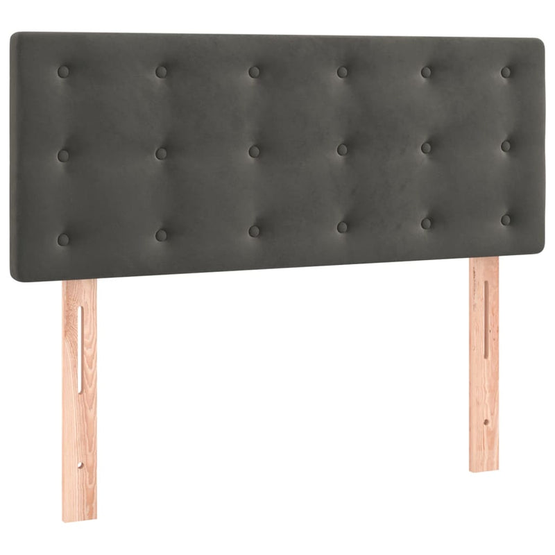 vidaXL sötétszürke bársony fejtámla 100x5x78/88 cm