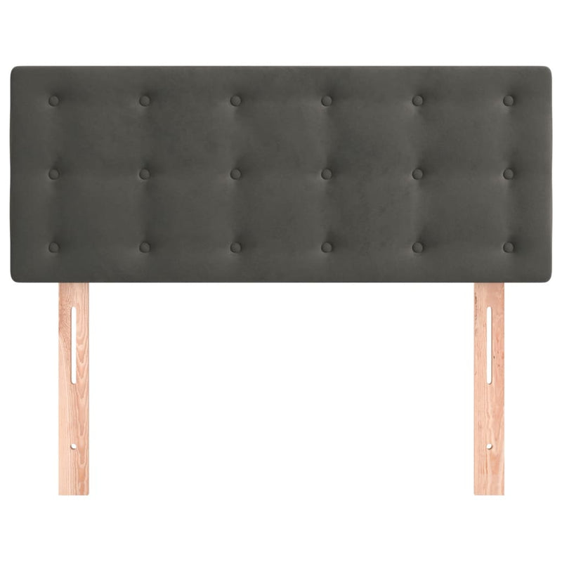 vidaXL sötétszürke bársony fejtámla 100x5x78/88 cm