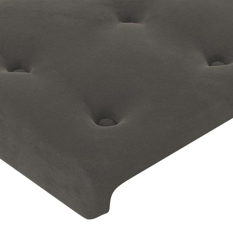 vidaXL sötétszürke bársony fejtámla 100x5x78/88 cm