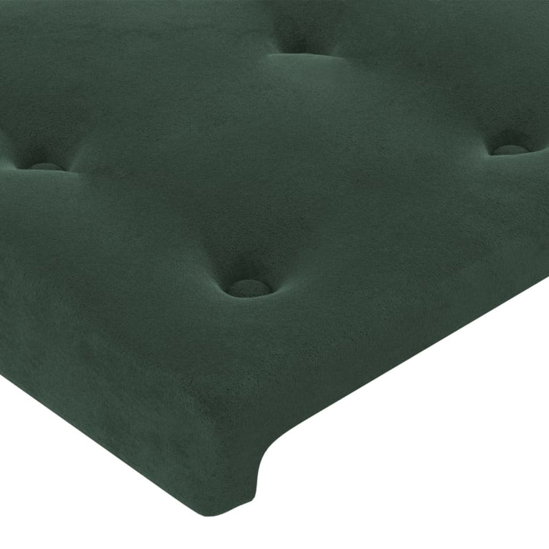 vidaXL sötétzöld bársony fejtámla 100x5x78/88 cm