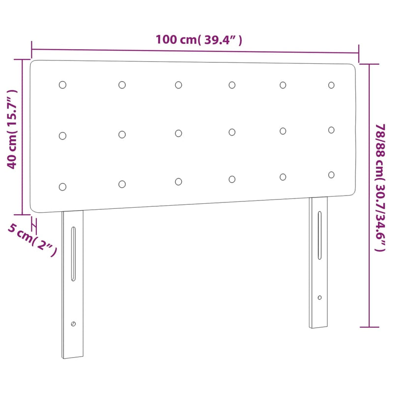 vidaXL sötétkék bársony fejtámla 100x5x78/88 cm
