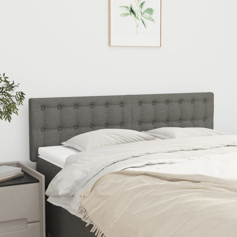 vidaXL 2 db sötétszürke szövet fejtámla 72 x 5 x 78/88 cm