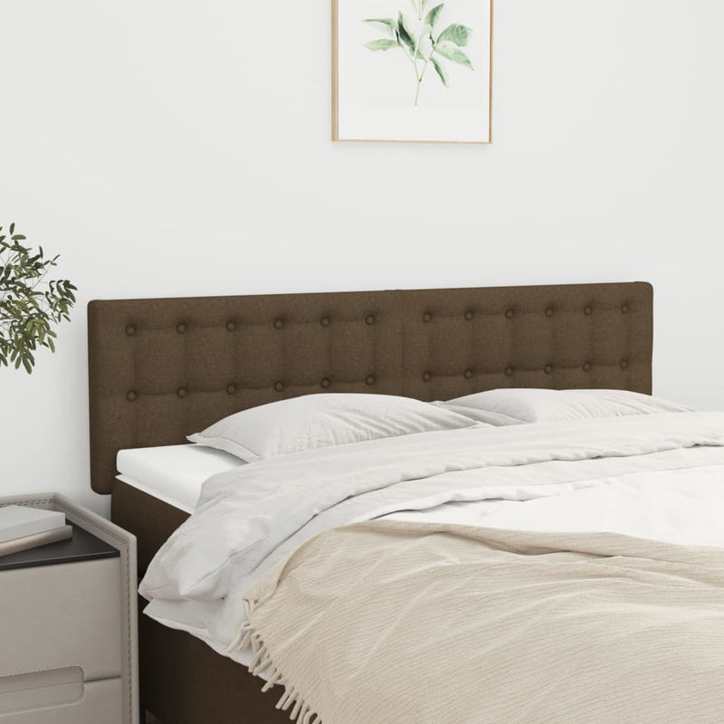 vidaXL 2 db sötétbarna szövet fejtámla 72 x 5 x 78/88 cm