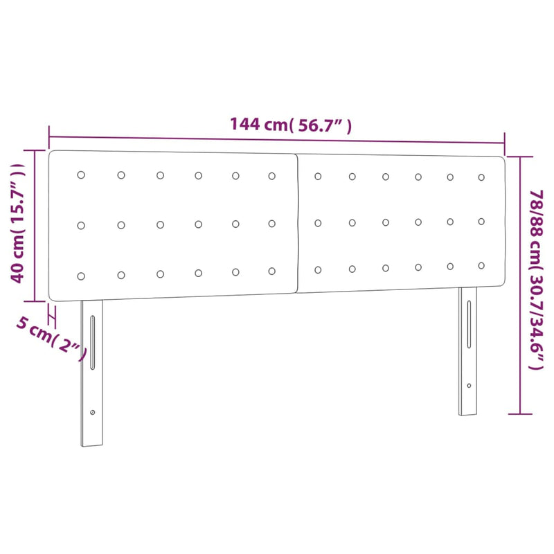 vidaXL 2 db krémszínű műbőr fejtámla 72 x 5 x 78/88 cm