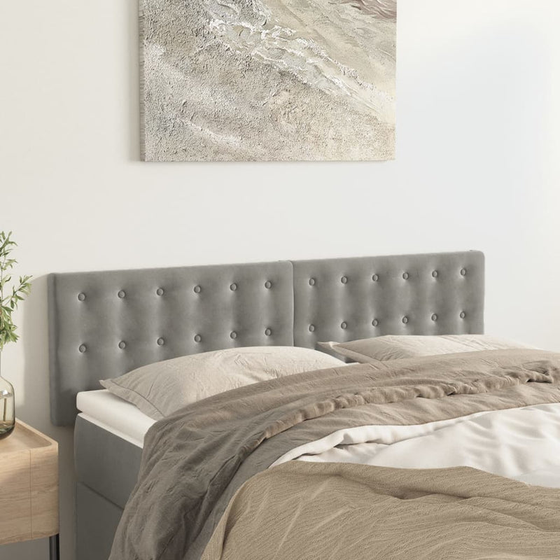 vidaXL 2 db világosszürke bársony fejtámla 72 x 5 x 78/88 cm