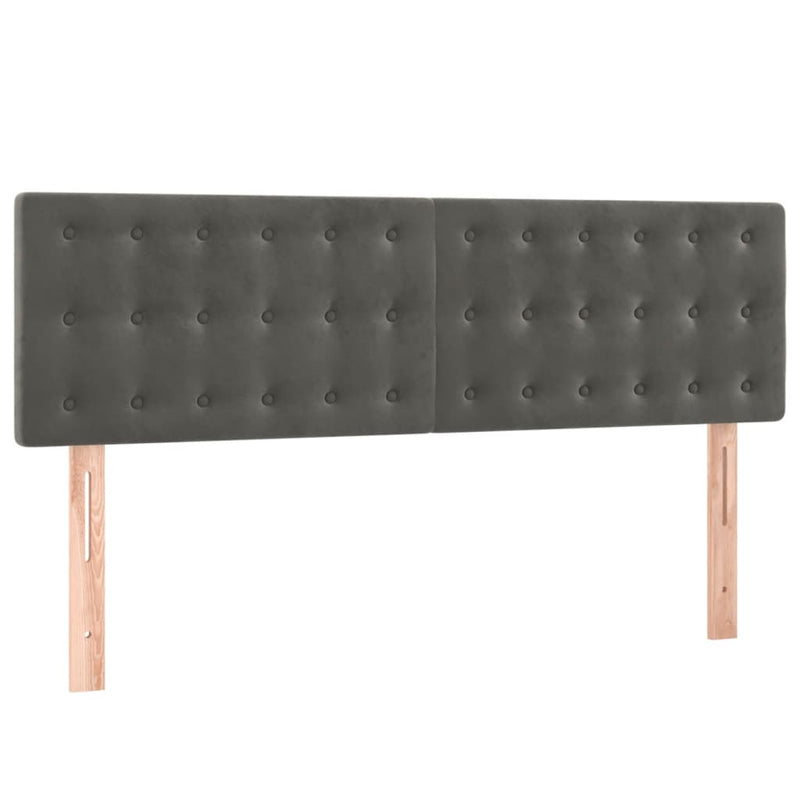 vidaXL 2 db sötétszürke bársony fejtámla 72 x 5 x 78/88 cm