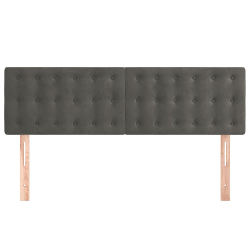 vidaXL 2 db sötétszürke bársony fejtámla 72 x 5 x 78/88 cm