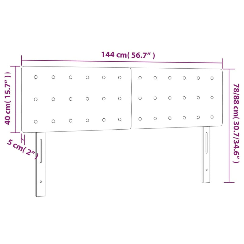 vidaXL 2 db sötétzöld bársony fejtámla 72 x 5 x 78/88 cm