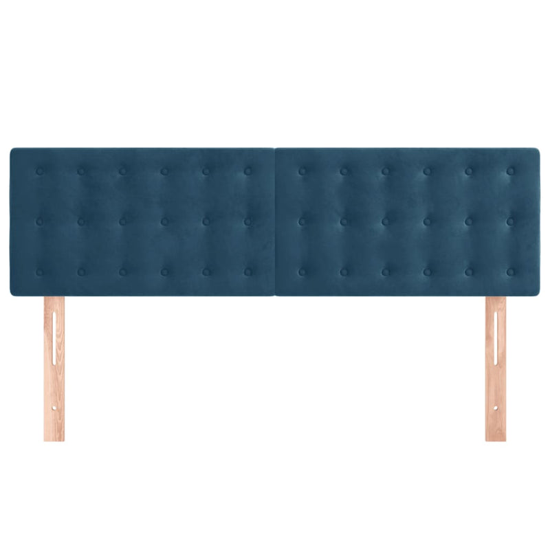 vidaXL 2 db sötétkék bársony fejtámla 72 x 5 x 78/88 cm