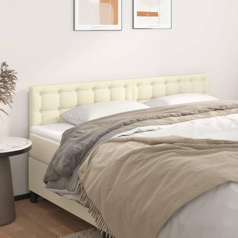 vidaXL 2 db krémszínű műbőr fejtámla 80 x 5 x 78/88 cm