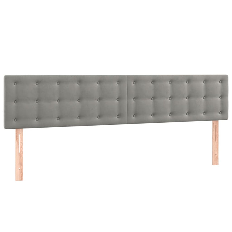 vidaXL 2 db világosszürke bársony fejtámla 80 x 5 x 78/88 cm
