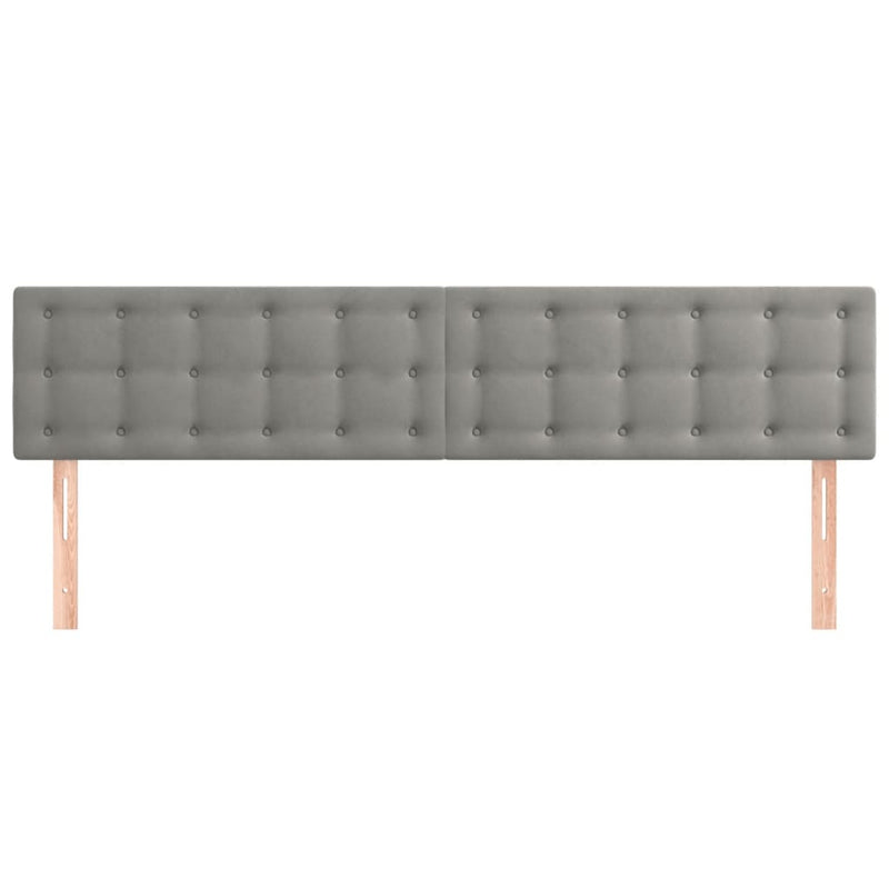 vidaXL 2 db világosszürke bársony fejtámla 80 x 5 x 78/88 cm