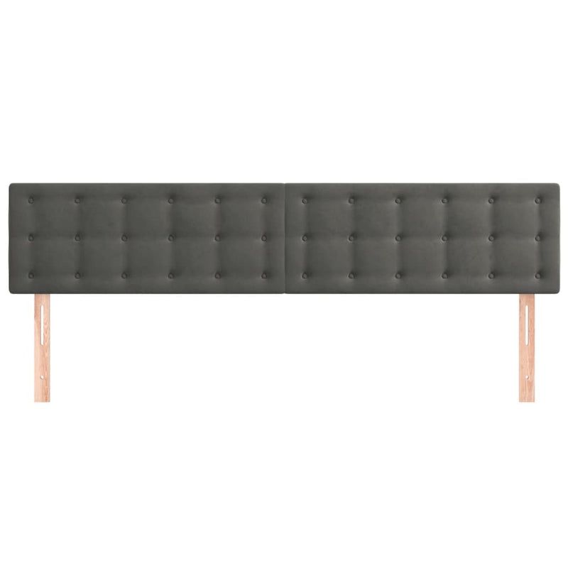 vidaXL 2 db sötétszürke bársony fejtámla 80 x 5 x 78/88 cm