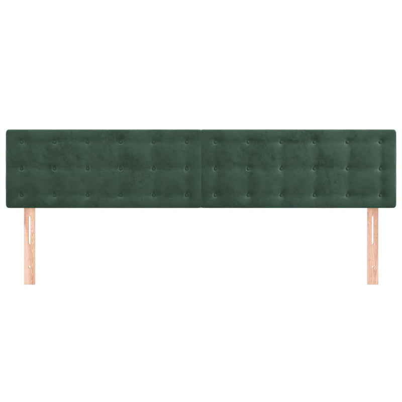 vidaXL 2 db sötétzöld bársony fejtámla 80 x 5 x 78/88 cm