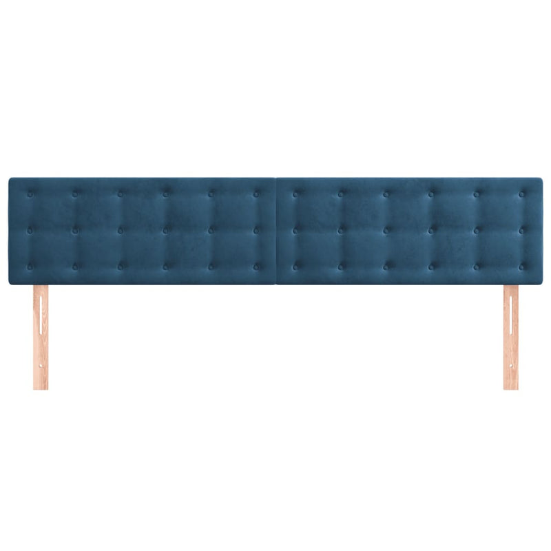 vidaXL 2 db sötétkék bársony fejtámla 80 x 5 x 78/88 cm