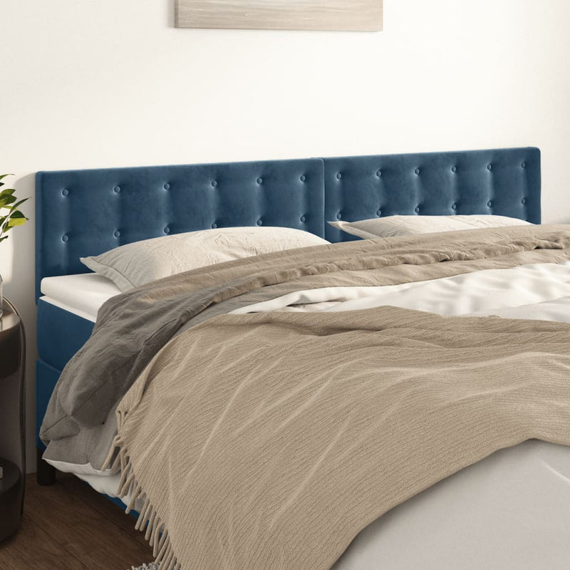 vidaXL 2 db sötétkék bársony fejtámla 80 x 5 x 78/88 cm