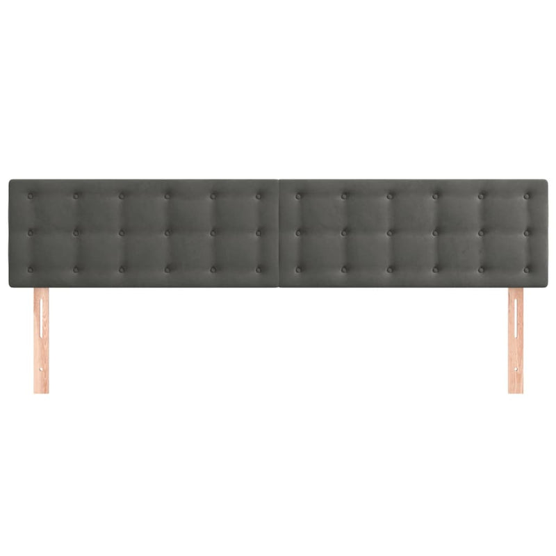 vidaXL 2 db sötétszürke bársony fejtámla 90x5x78/88 cm