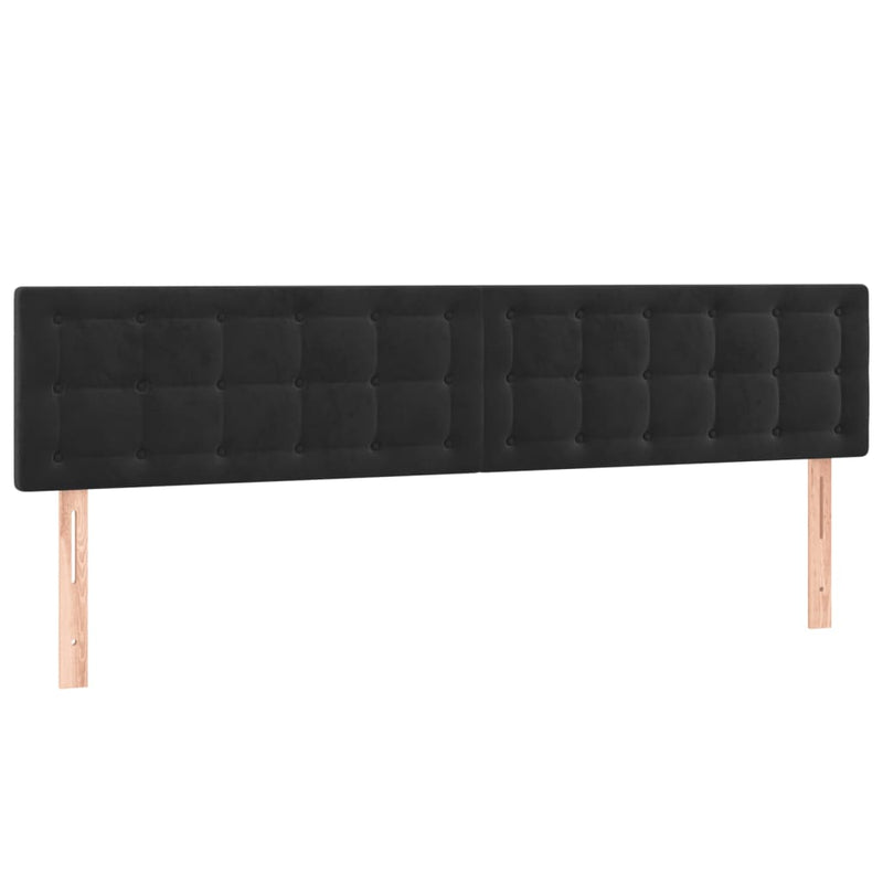 vidaXL 2 db fekete bársony fejtámla 90x5x78/88 cm