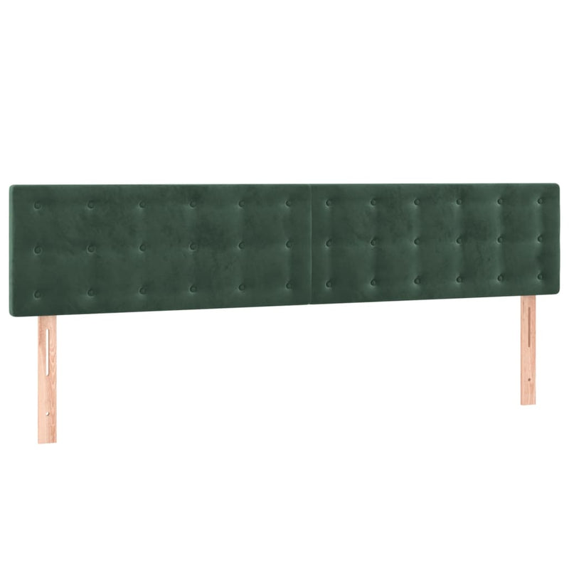 vidaXL 2 db sötétzöld bársony fejtámla 90x5x78/88 cm