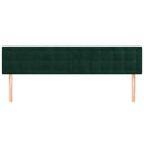 vidaXL sötétzöld bársony fejtámla 180x5x78/88 cm