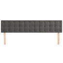 vidaXL sötétszürke bársony fejtámla 200 x 5 x 78/88 cm