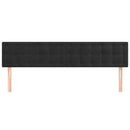 vidaXL fekete bársony fejtámla 200 x 5 x 78/88 cm