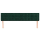 vidaXL sötétzöld bársony fejtámla 200 x 5 x 78/88 cm
