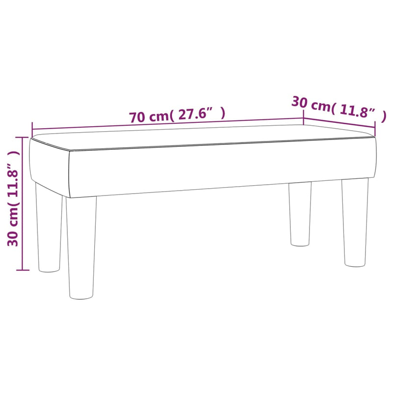 vidaXL krémszínű műbőr pad 70 x 30 x 30 cm