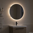 vidaXL fehér fürdőszobai szekrény kerek tükörrel/LED-del 40x40x17,5 cm