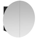 vidaXL fekete fürdőszobaszekrény kerek tükörrel/LED-del 40x40x17,5 cm