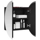 vidaXL fekete fürdőszobaszekrény kerek tükörrel/LED-del 40x40x17,5 cm