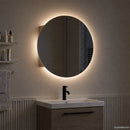vidaXL tölgy fürdőszobai szekrény kerek tükörrel/LED-del 40x40x17,5 cm
