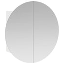 vidaXL fehér fürdőszobai szekrény kerek tükörrel/LED-del 47x47x17,5 cm