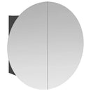 vidaXL szürke fürdőszobaszekrény kerek tükörrel/LED-del 47x47x17,5 cm