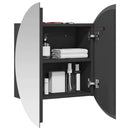 vidaXL szürke fürdőszobaszekrény kerek tükörrel/LED-del 47x47x17,5 cm