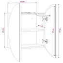 vidaXL tölgy fürdőszobai szekrény kerek tükörrel/LED-del 47x47x17,5 cm