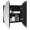 vidaXL fekete fürdőszobaszekrény kerek tükörrel/LED-del 54x54x17,5 cm