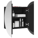 vidaXL fekete fürdőszobaszekrény kerek tükörrel/LED-del 54x54x17,5 cm