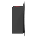 vidaXL szürke fürdőszobaszekrény kerek tükörrel/LED-del 54x54x17,5 cm
