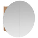 vidaXL tölgy fürdőszobai szekrény kerek tükörrel/LED-del 54x54x17,5 cm