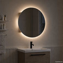 vidaXL tölgy fürdőszobai szekrény kerek tükörrel/LED-del 54x54x17,5 cm