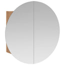 vidaXL tölgy fürdőszobai szekrény kerek tükörrel/LED-del 54x54x17,5 cm