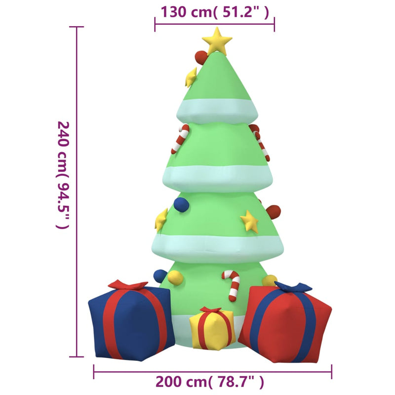 vidaXL felfújható LED-es karácsonyfa 240 cm