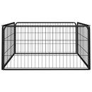 vidaXL 4 paneles fekete porszórt acél kutya járóka 100 x 50 cm