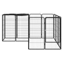 vidaXL 14 paneles fekete porszórt acél kutyakennel 50 x 100 cm