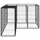 vidaXL 14 paneles fekete porszórt acél kutyakennel 50 x 100 cm