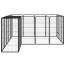 vidaXL 18-paneles fekete porszórt acél kutyakennel 50 x 100 cm