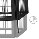 vidaXL 18-paneles fekete porszórt acél kutyakennel 50 x 100 cm