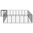 vidaXL 34 paneles fekete porszórt acél kutyakennel 50 x 100 cm